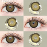 Popxstar  1pair Colorcon Contact Lenses Green Color Lens Natural Brown Eye Contacts Gray Pupils Beautiful Cosmetic Yearly Lenses