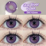 Popxstar  2PCS Myopia Beauty Colored  Contact Lenses Purple Halloween Makeup Lens Fashion Pupils Big Eye Lenses Natural Blue Lense
