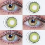 1 Pair Green Colored Contacts Lens with Myopia Diopter Natural Korean High Quality Soft Beauty Pupils Fast Shipping