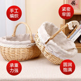 popxstar New Wicker Egg And Fruit Basket Storage Basket Handheld Outdoor Picnic Basket Egg Basket Flower Basket Gift For Best Friend