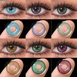 1 Pair Multicontacts for Woman y2k Korean Style Fashion Eye Lenses Blue Eye Color Contacts Purple Lenses Gray Natural Lens