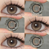 Popxstar 2PCS Big Grey Contact Lenses for Eyes Myopia Colored Contact Lens Natural Brown Pupils Gradient Contact Lens Black Lens