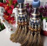 European Luxury Curtain Hanging Ball Straps Tied Rope Curtain Buckle Hook Tassel Strap Home Decor