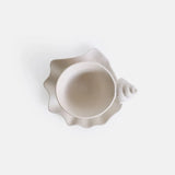Popxstar  Home French Conch Mug Coffee Shop Matte Ceramic Coffee Cups Retro Relief Shell with Cup Plate Set Mate Pair Cup Gift Tea Cup