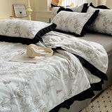 Popxstar  Washed cotton air conditioner quilt four-piece summer cool quilt thin double summer quilt core machine washable