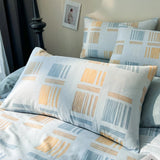 Nordic Style 100% Cotton Duvet Cover Set 1 Duvet Cover 2 Pillowcase Plaid Print Bedding Standard Size Bedroom Decoration