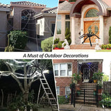 Popxstar Giant Spider Huge Spider Web Halloween Decoration Props Haunted Indoor Outdoor Spooky Plush Large Araneid Prank Trick Supplies