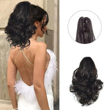 Popxstar Claw Ponytail Clip in Wavy Hair Extensions Short Curly Ponytail 12 Inch Natural Wave Hair Accessories for Women Girls Daily Use