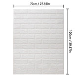 Popxstar 70cmx1m/2m/3m/5m/10m Wallpaper Brick 3D Wall Sticker Foam Self Adhesive DIY Living Room Decor Waterproof Paper