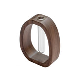 Popxstar  Walnut solid wood flower ware Creative flower arrangement decoration Simple glass plant flower stand mini water-cultured vase
