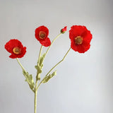 Popxstar spring decor Artificial Flowers Fake Poppy Silk Flowers Long Stem Housewarming Garden Table Wedding DIY Party Wedding Bridal Bouquet Decor