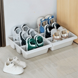 2PCS Practical Plastic 3 Grid Shoe Rack Nordic Style Space Saving Oblique Plug-In Shoe Storage Rack Large Shoes Holder Hotel