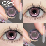 1pair Contact Lenses Bling Pupils With Diopters Blue Lenses Brown Color Contacts Gentle Contact Lenses for Girls Contacts