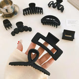 Popxstar Korean Style Black Large Hair Claws Elegant Acrylic Hairpins Barrette Crab Hair Clips Headwear for Women Girls Hair Accessories
