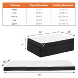 Popxstar Three Fold Portable Floor Bed,Certified By CertiPUR-US,Suitable For Travel,Camping,And Yoga,Soft Touch And Flexible Zipper