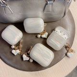 Popxstar Dreamy Pearl Shell Case For AirPods 4 Pro 2 3 1 Cover For AirPods Pro2 Pro 2 2nd 3rd 1st 4th Cases With Keychain Headphone Coque