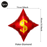 Popxstar  Casino Party Decoration Dice Balloon Lucky 7 Foil Balloon Latex Poker Balloons Casino Poker Party Las Vegas Wedding Decorations