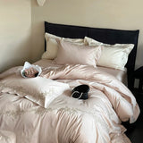 Popxstar  Elegant Flowers Embroidery Luxury Bedding Set Queen King 100S Egyptian Cotton Home Textile Bed Sheet Pillowcase Quilt Cover Set