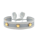 popxstar Hand Woven Bracelets Adjustable Studded Stars Bracelet Fashion Jewelry Gifts