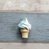 Popxstar Simulation Ice Cream Refrigerator Stickers Fruit Flavor Cone Refrigerator Decoration Photo Wall Resin Gift Children's Toys