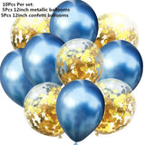 Popxstar  10pcs/lot Red Pink Gold Confetti Latex Balloons Birthday Party ation Kids Adult Metallic Balloon Helium Ball Wedding party Decor