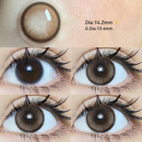Popxstar  -2pcs Gradient Green Contact Lenses Natural Color Pupils Coffee Pearl Lenses Makeup Color Eye Lenses Brown Lens Gray Lens