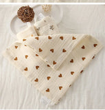 Popxstar 5Pcs Baby Cotton Washcloth Newborn Burp Cloth Square Towels 6-Layer Pure Cotton Soft Absorbent Gauze Cotton Baby Towels