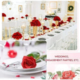 Popxstar 100 Pieces Artificial Roses Flowers Fake Silk Roses Bouquet for Table Centerpiece Vases Wedding Party Decor