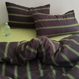 4Pcs Bedding Set Minimalist Color-Blocking Striped Bed Linen Double Bedroom Bedspread Sheets With Pillowcase Bedding Duvet Set