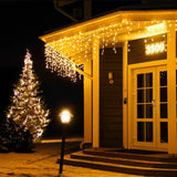 Christmas Waterfall Led Curtain Icicle Light 5M Eaves Decors Outdoor Fairy String Lights Wedding Party Patio Decor Garden Lights