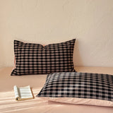 New 100% Cotton Bedding Set 1pc Duvet Cover and 2pcs Pillowcases  Plaid Soft Skin Friendly Bedding Single and Double King Size