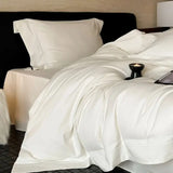 Popxstar  4Pcs Solid Color Egyptian Cotton Brushed Hotel Style Bedding Set Duvet Cover Bed Sheet/Fitted Sheet Pillowcases Home Textiles