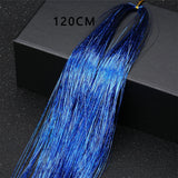 Popxstar Shiny Threads Glitter Hair Tinsel Kit Gold Silk Hair Glitter String Extensions Accessories for Women Headdress