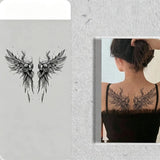 Couple Angel Wing Temporary Tattoos for Woman Back Herbal Tattoo Punk Fake Tattoo Waterproof Lasting Scar Cover Body Art Sticker