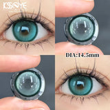 Popxstar Korean Hot Sale Colored Contact  Lenses with Myopia Degree Grade 0.00- 8.00 Blue Green Beauty Pupilentes 2Pcs Soft Lens