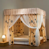 Four Season Dustproof Top Mosquito Net with Frame 2 Layers Shading Bed Curtain Canopy Palace Nets 1.2 1.5 1.8 2.0 Bed
