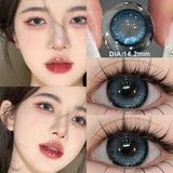 Popxstar 1 Pair/2pcs 10 Colors Contact Lenses for Eyes Fashion Pupils Myopia Eye Color Lenses Blue Green Brown Prescription Lens