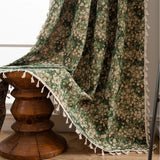 French Retro Style Curtain for Bedroom and Living Room Thickened Finished Semi Blackout Green Monet Oil Painting Window Curtain