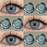 Popxstar Colored Contact Lenses with Prescription Myopia Blue Lenses with Degree Gray Pupils Lens Brown Lenses Fashion Yearly
