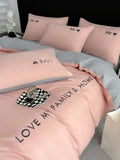 Popxstar  Nordic Luxury Egyptian Cotton Bedding Set King Queen Double Twin Size with Sheet Duvet Cover Pillowcases 1/2 People Bed Linens