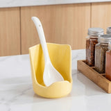 Cream-style Non-Slip Ceramic Spatula Holder Heat-Resistant Minimalist Pot Lid Storage Rack Water Tray Soup Spoon Rack Desktop