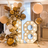 Giant Figure Number 0-9 Balloon Filling Box with Lights Anniversary Birthday Party Balloon Frame Wedding Baby Shower Decor