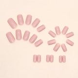 Popxstar 24 Short Square Press on Nails Solid Colored Fake Nails, Paired with 1 Piece of Jelly and 1 Nail File