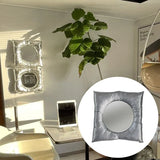 Popxstar  Wall Mirror Modern Silver Pillow Mirror Creative Square Wall Mounted Mirrors Makeup Mirror Bathroom Home Bedroom Wall Decor