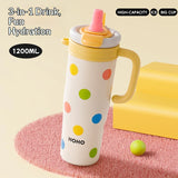 Cute and Energetic Ice Cup High Appearance Level for Girls Large-capacity Car Water Cup Portable Giant Straw Insulated Cup