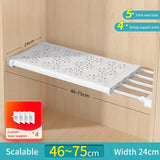Popxstar NEW Adjustable Closet Organizer Kitchen Storage Shelves Space Saving Wardrobe Wall Mounted Rack Home Appliance Cabinet Holder1pc