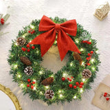 Popxstar  Christmas Wreath Decoration Decorative Xmas Holiday Crafts Door Wreath Christmas Garland for Indoor Home Front Door Wall Decor