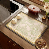 Popxstar American retro light luxury kitchen countertop drain pad, diatom mud suction pad, quick-drying washing table, sink, bar mat