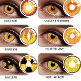 Popxstar 2pcs Halloween Colorful Contact Lenses Anime Cosplay Eye Lenses multicolored lenses Lenses Yellow Lenses