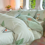 Small fresh pastoral cotton printing four-piece series bed sheet family student dormitory four-piece set